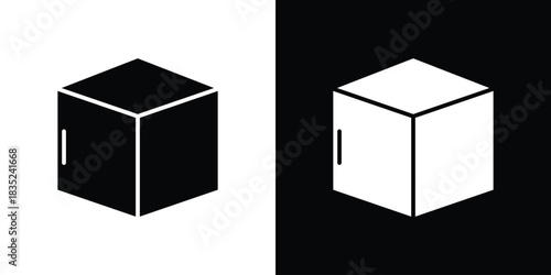 Cube icons pictogram. Vector isolated shape in modern doodle style.