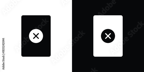 Delete Document icons pictogram. Vector isolated shape in modern doodle style.