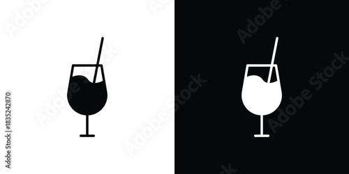 Drink icons pictogram. Vector isolated shape in modern doodle style.