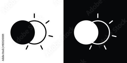 Eclipse icons pictogram. Vector isolated shape in modern doodle style.