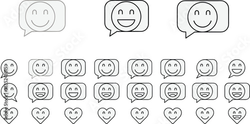 Positive Feedback, Customer Satisfaction, Social Media Reactions, and Chat Communication Emoticon Symbols for UI/UX.