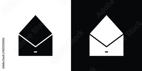 Envelope open icons pictogram. Vector isolated shape in modern doodle style.