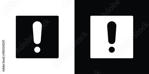 Exclamation interface icons pictogram. Vector isolated shape in modern doodle style.