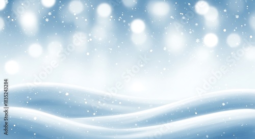 Wallpaper Mural Soft winter snowdrifts with falling bokeh lights Torontodigital.ca