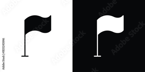 Flag icons pictogram. Vector isolated shape in modern doodle style.