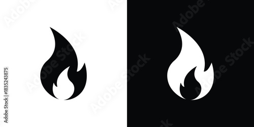 Flame icons pictogram. Vector isolated shape in modern doodle style.
