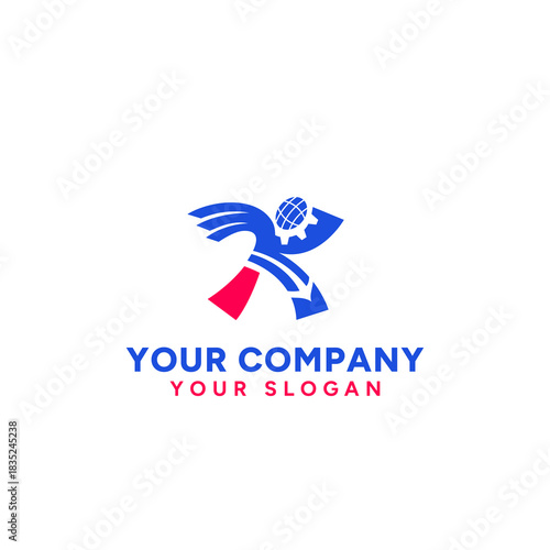 Sleek runner logo combined with a transport icon symbolizing speed.