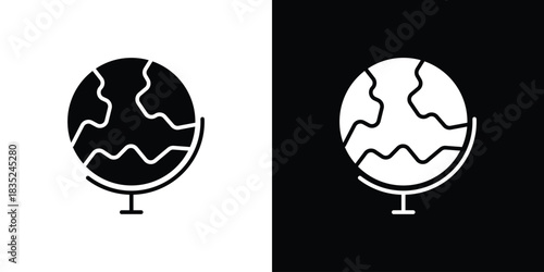 Globe icons pictogram. Vector isolated shape in modern doodle style.