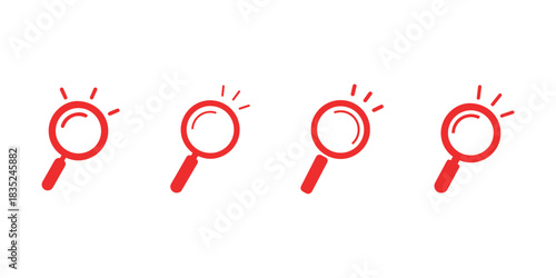 Magnifying glass search zoom exploration tool red outline
