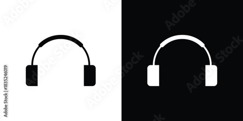 Headset icons pictogram. Vector isolated shape in modern doodle style.