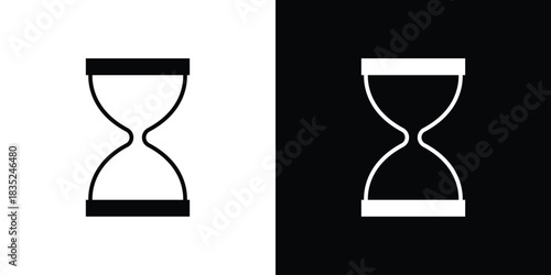Hourglass end icons pictogram. Vector isolated shape in modern doodle style.
