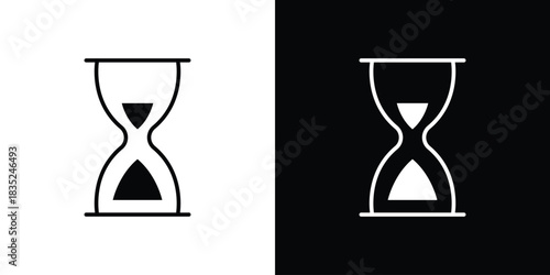 Hourglass icons pictogram. Vector isolated shape in modern doodle style.