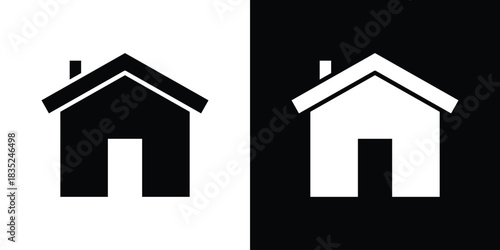 House icons pictogram. Vector isolated shape in modern doodle style.