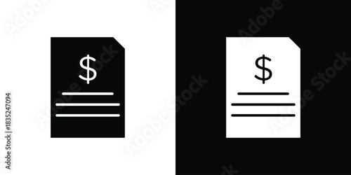 Invoice icons pictogram. Vector isolated shape in modern doodle style.