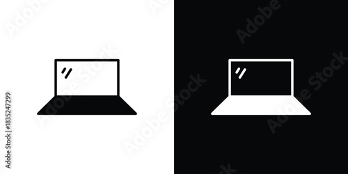 Laptop icons pictogram. Vector isolated shape in modern doodle style.