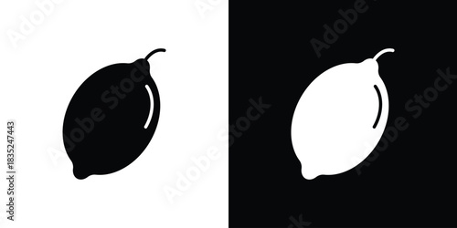 Lemon icons pictogram. Vector isolated shape in modern doodle style.