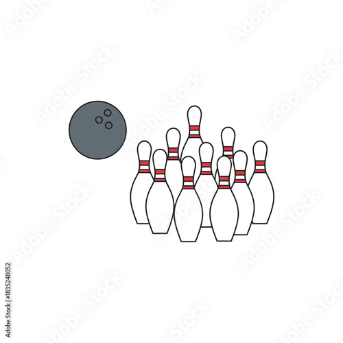 Bowling Ball Ready to Strike Pins in a Game.