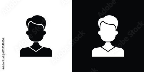 Man icons pictogram. Vector isolated shape in modern doodle style.