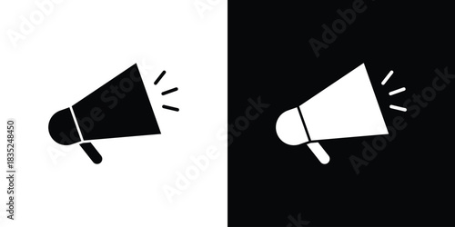 Megaphone icons pictogram. Vector isolated shape in modern doodle style.