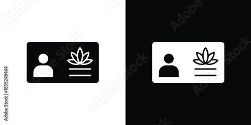 Medical marijuana card icons pictogram. Vector isolated shape in modern doodle style.