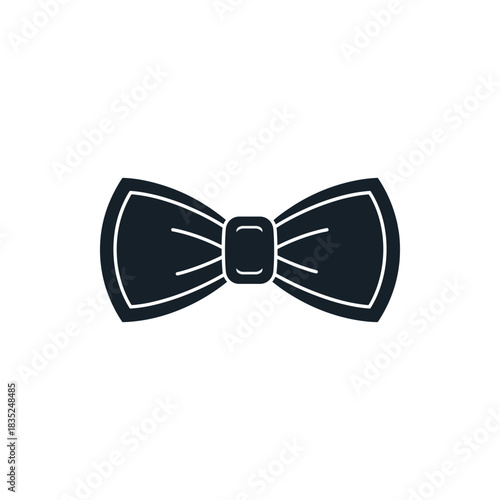 Elegant Black Bow Tie Icon for Formal Occasions.