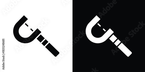 Micrometer icons pictogram. Vector isolated shape in modern doodle style.
