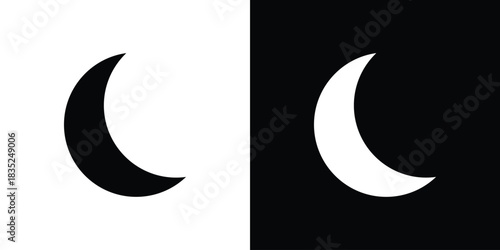 Moon icons pictogram. Vector isolated shape in modern doodle style.