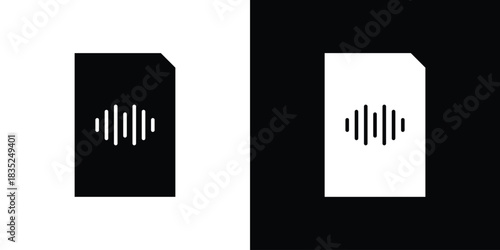 Music File icons pictogram. Vector isolated shape in modern doodle style.
