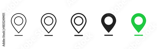 Location pin icon. Classic map marker design for navigation vector. Geolocation pointer for apps and travel maps symbol. Clean destination point sign pictogram.