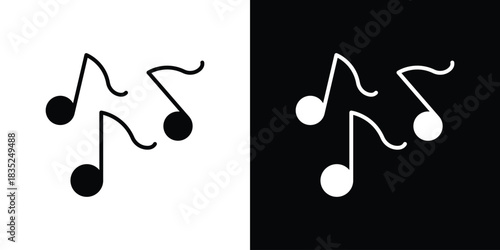 Music icons pictogram. Vector isolated shape in modern doodle style.