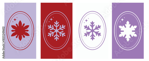 Christmas Snowflakes, Festive Holiday, Winter Wonderland, Vector Illustration, Phone Wallpaper, Seamless Pattern, Modern Seasonal Design, Minimalist Trendy Background