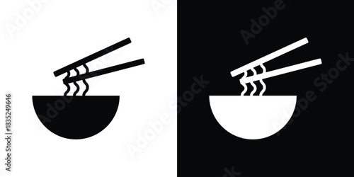 Noodles icons pictogram. Vector isolated shape in modern doodle style.
