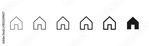 Home icon. Clean minimal house outline for real estate search tools vector. Simple residence symbol for UI buttons, apps and web interfaces sign. Modern property concept pictogram.