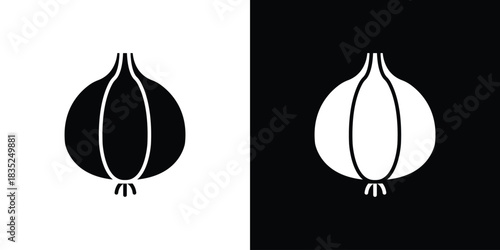 Onion icons pictogram. Vector isolated shape in modern doodle style.