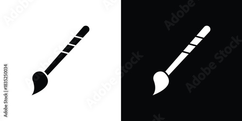 Paint brush icons pictogram. Vector isolated shape in modern doodle style.