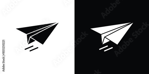 Paper plane icons pictogram. Vector isolated shape in modern doodle style.