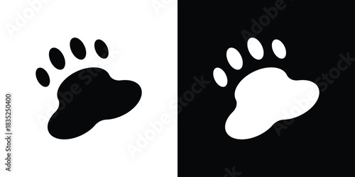 Paw icons pictogram. Vector isolated shape in modern doodle style.