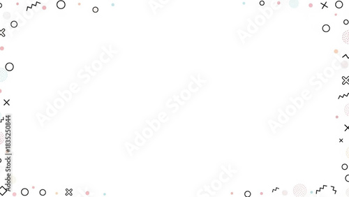 Minimal Abstract Memphis Background with Soft Pastel Geometric Shapes on White