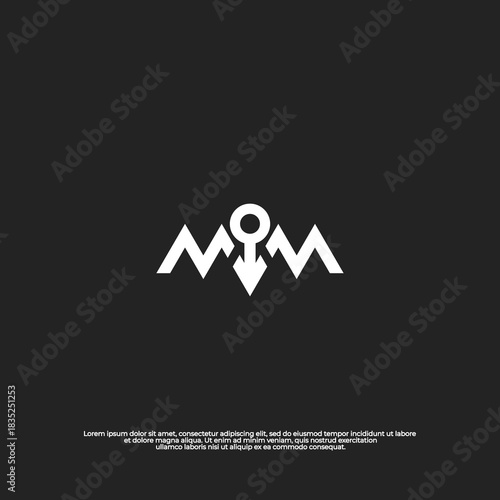 Creative logo combining twin M letters with a man icon for a modern, masculine design.
