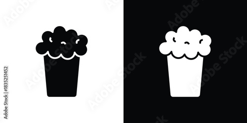 Popcorn icons pictogram. Vector isolated shape in modern doodle style.