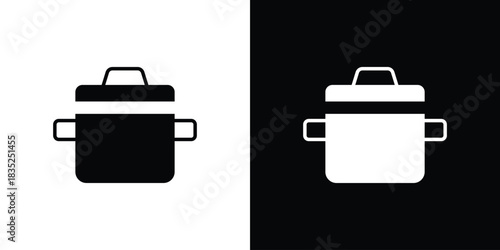 Pot icons pictogram. Vector isolated shape in modern doodle style.
