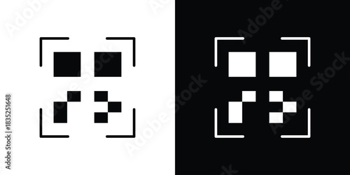 Qrcode icons pictogram. Vector isolated shape in modern doodle style.