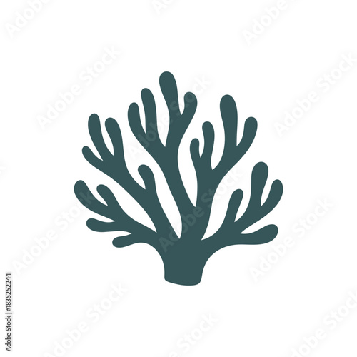 Stylized Coral Illustration A Simple and Elegant Marine Life Depiction.
