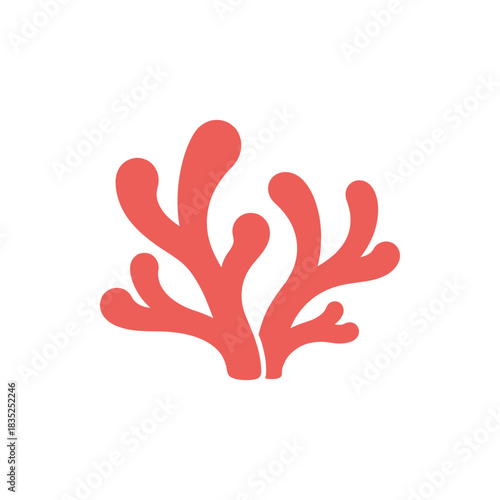Stylized Coral Illustration A Vibrant Underwater Ecosystem Element.