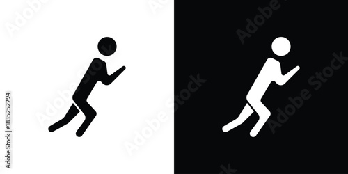 Running icons pictogram. Vector isolated shape in modern doodle style.