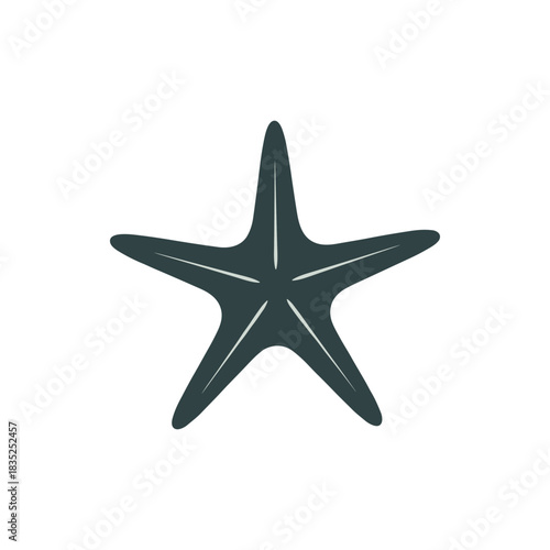 Stylized Starfish Illustration with Simple Design on White Background.