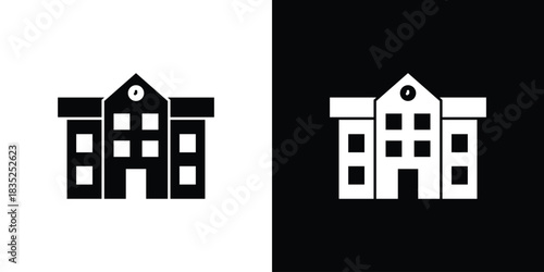 school icons pictogram. Vector isolated shape in modern doodle style.