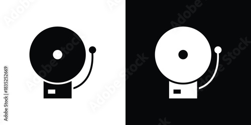 School bell icons pictogram. Vector isolated shape in modern doodle style.