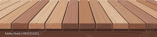Wooden Floor Plank Surface Vector Illustration Isolated