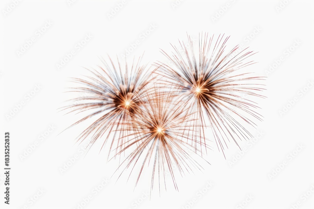 Obraz premium Fireworks white background celebration recreation.